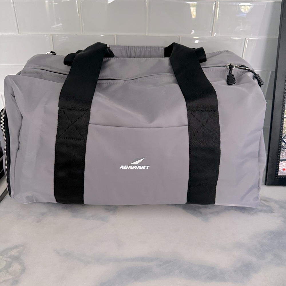 New Adamant Gray and Black Duffel Bag Durable Travel Essential